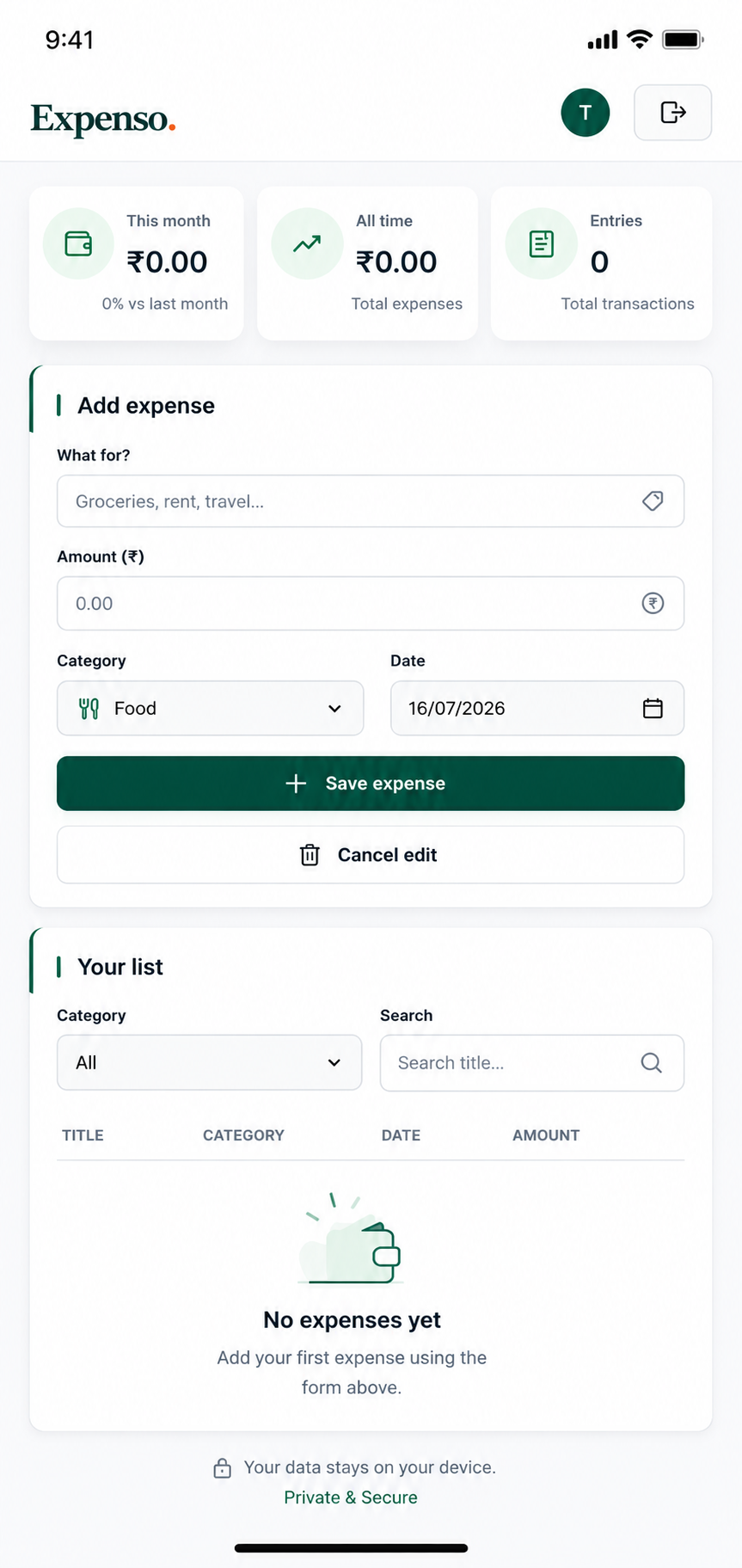 Analytics Mobile View